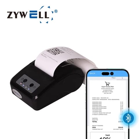 Mini imprimante portable sans fil Bluetooth pour téléphone mobile Android iOS, imprimante thermique POS