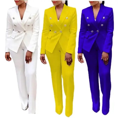 Ensemble élégant de costumes de couleur unie pour femmes Ensemble blazer et pantalon Costumes d'affaires pour femmes
