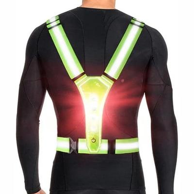 HCSPHaute Visibilité Led Usb gilet de sécurité sac à dos led réfléchissant gilet de course lumières pour coureur voyant d'avertissement clignotant